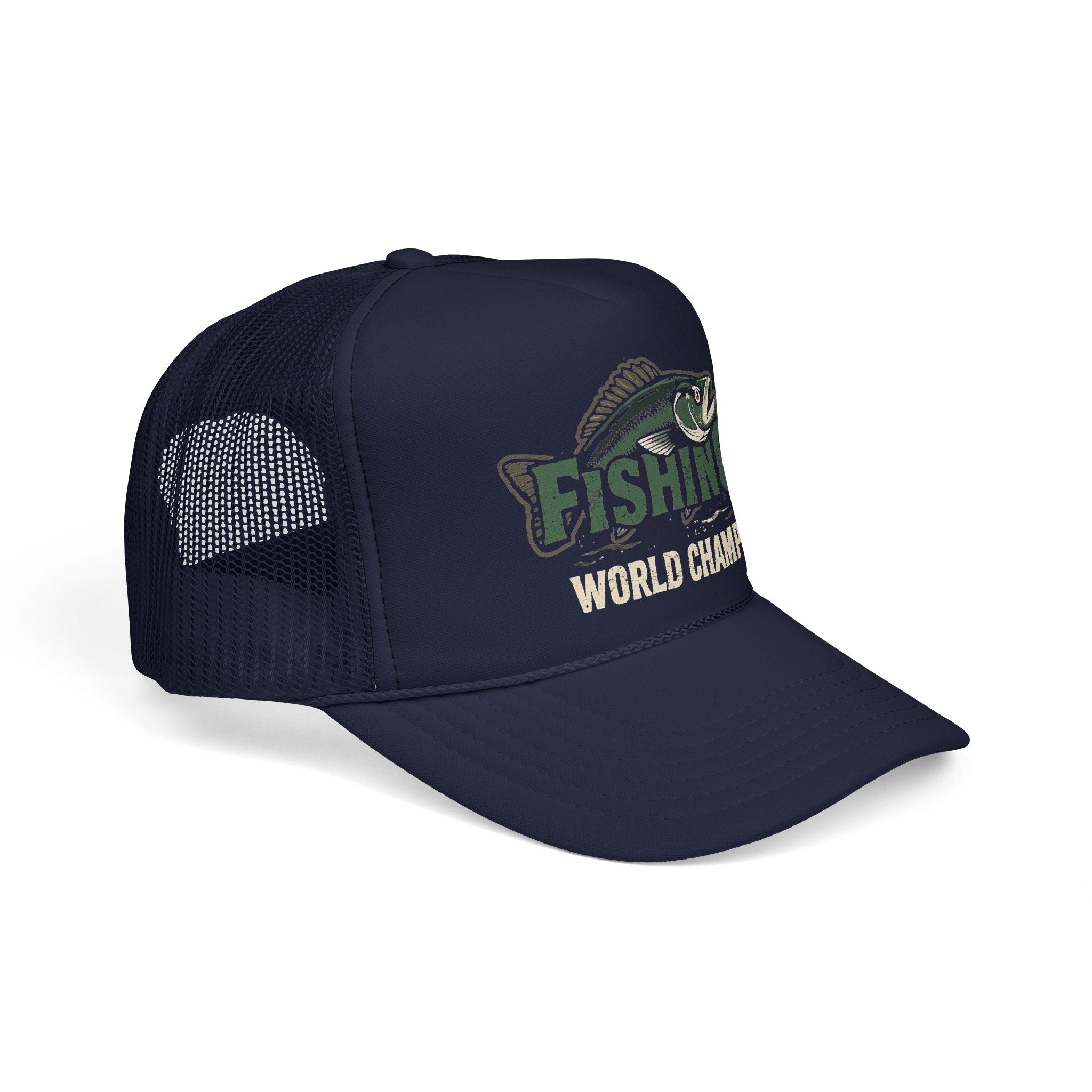 Fishing World Champ Trucker Cap – Retro Bass Hat for Anglers