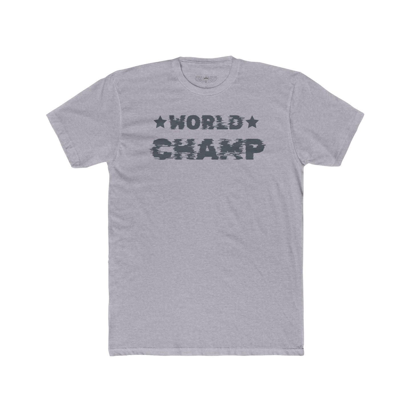 Gray t-shirt with Gray 'World Champ' letters 