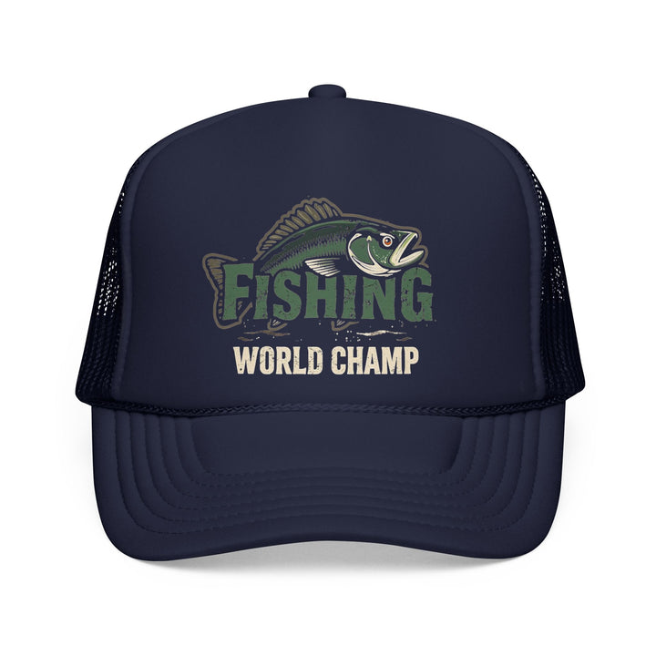 Fishing World Champ Trucker Cap – Retro Bass Hat for Anglers