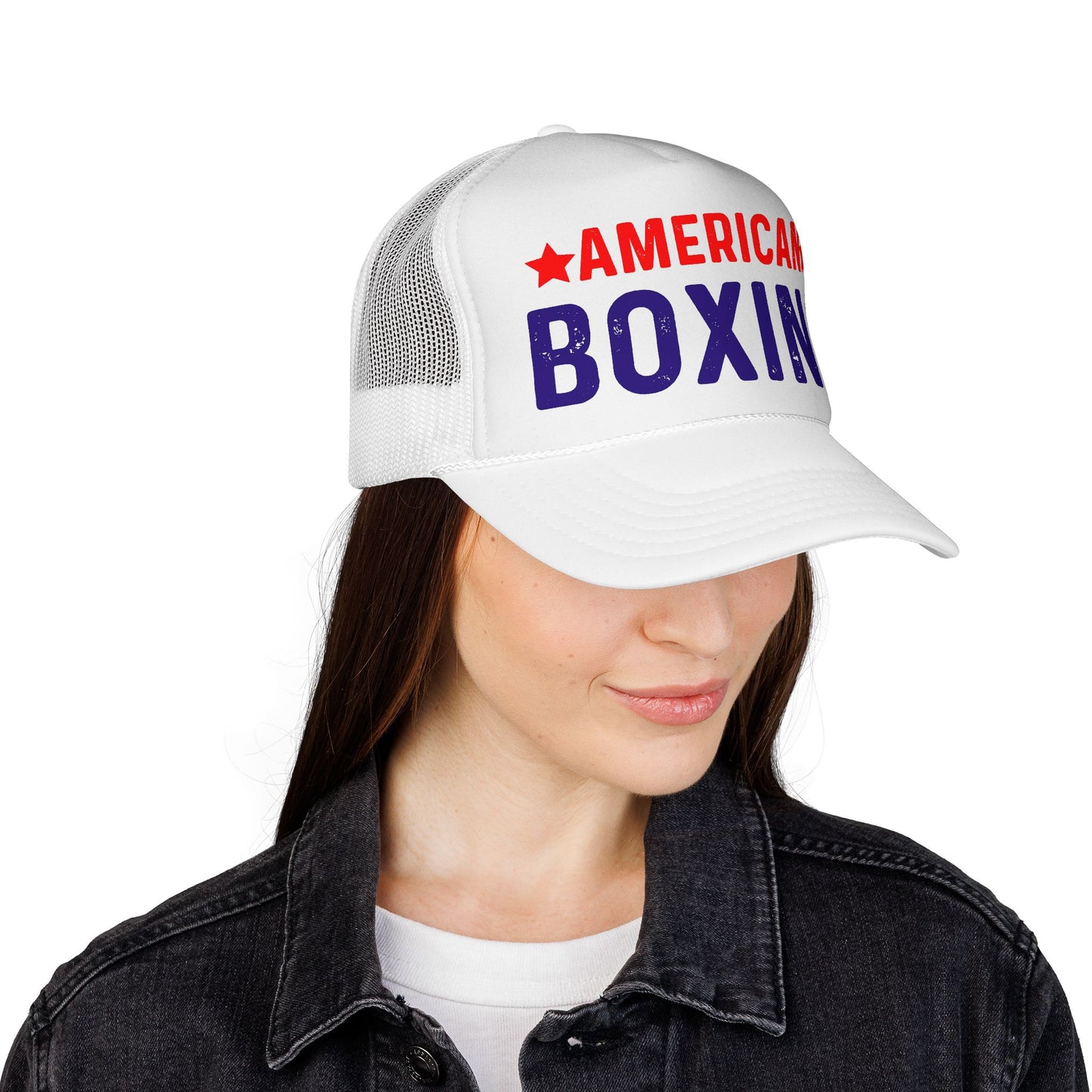 American Boxing Trucker Cap - Classic Style Hat for Sports Fans and Fitness Enthusiasts