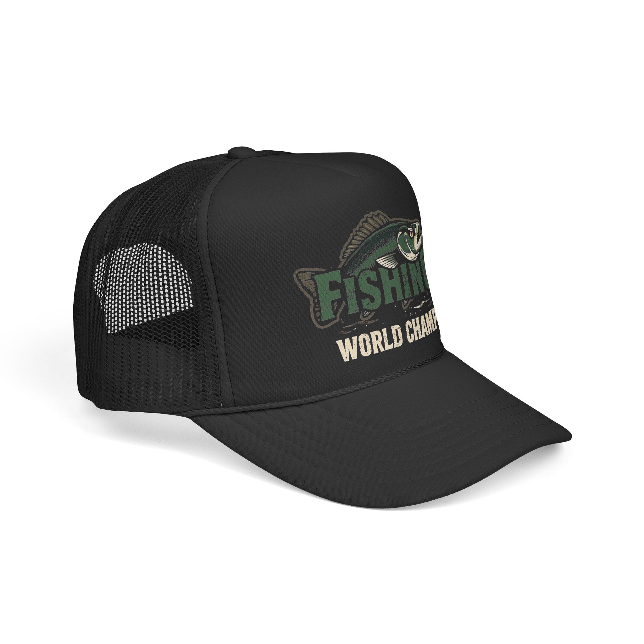 Fishing World Champ Trucker Cap – Retro Bass Hat for Anglers