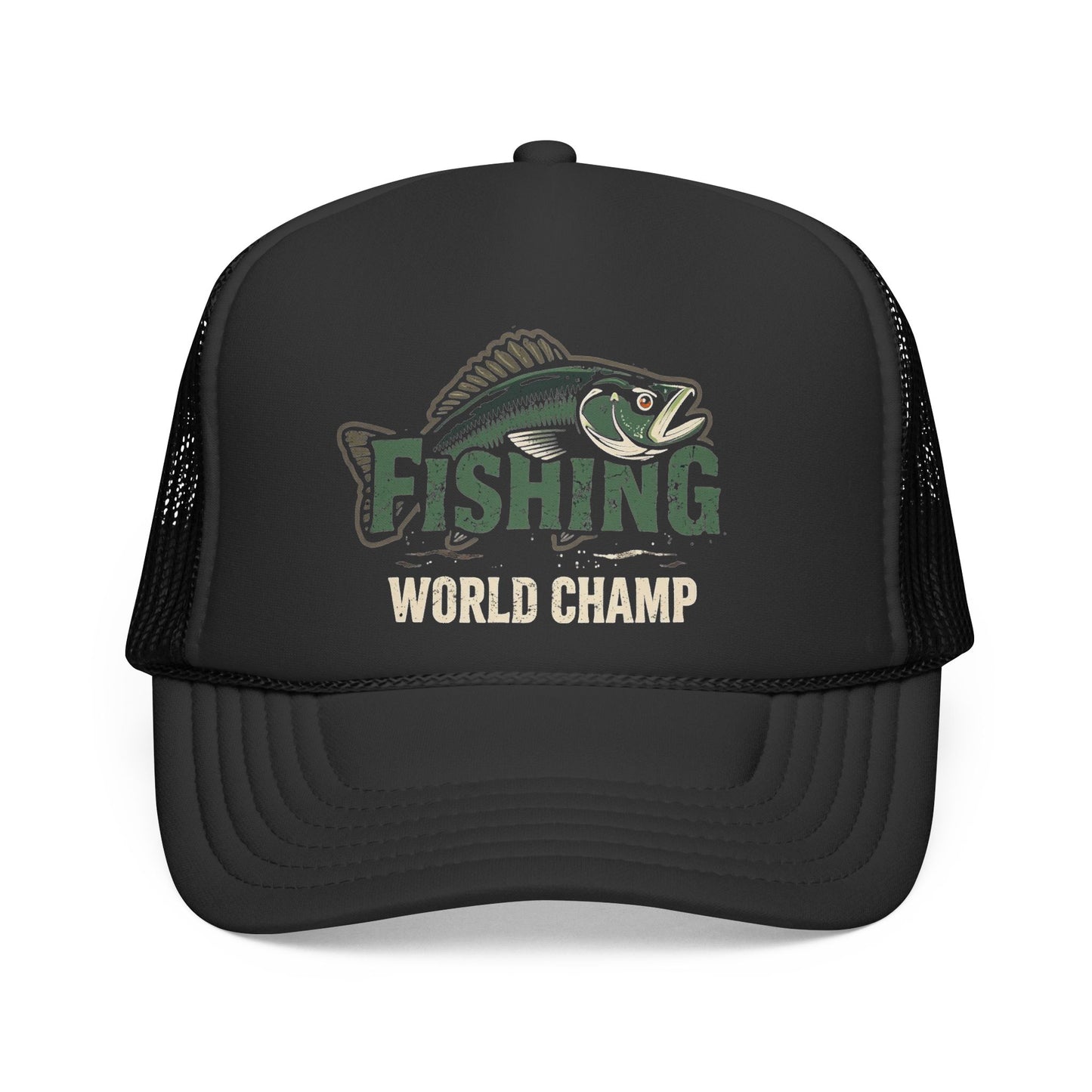 Fishing World Champ Trucker Cap – Retro Bass Hat for Anglers