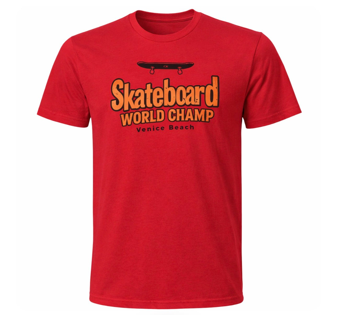 World Champ Skateboard Tee – 100% Combed Ringspun Cotton
