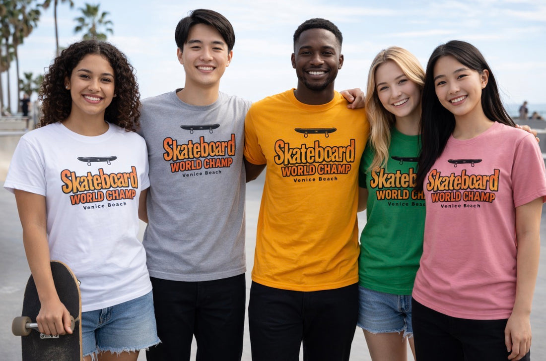 World Champ Skateboard Tee – 100% Combed Ringspun Cotton
