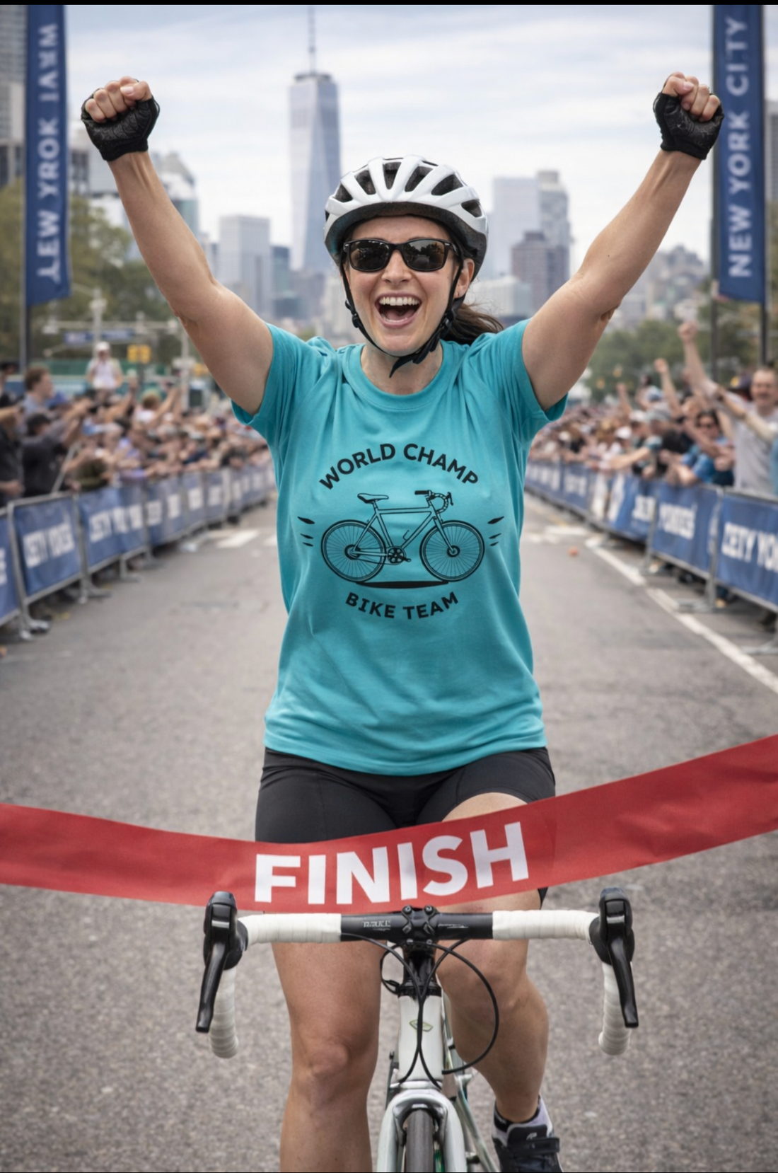 World Champ Bike Tee 100% Combed Ring Spun Cotton