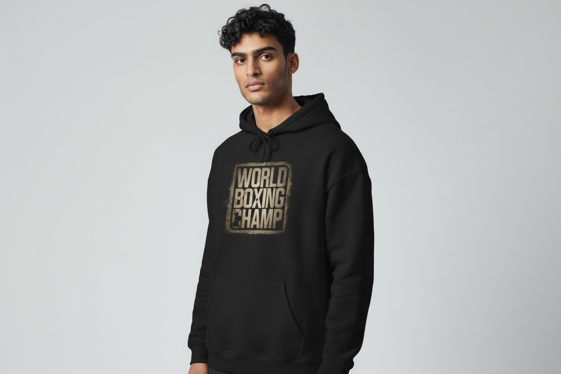 World Champ Boxing Hoodie – 50/50 Cotton-Poly | Medium Fleece Warmth & Durability