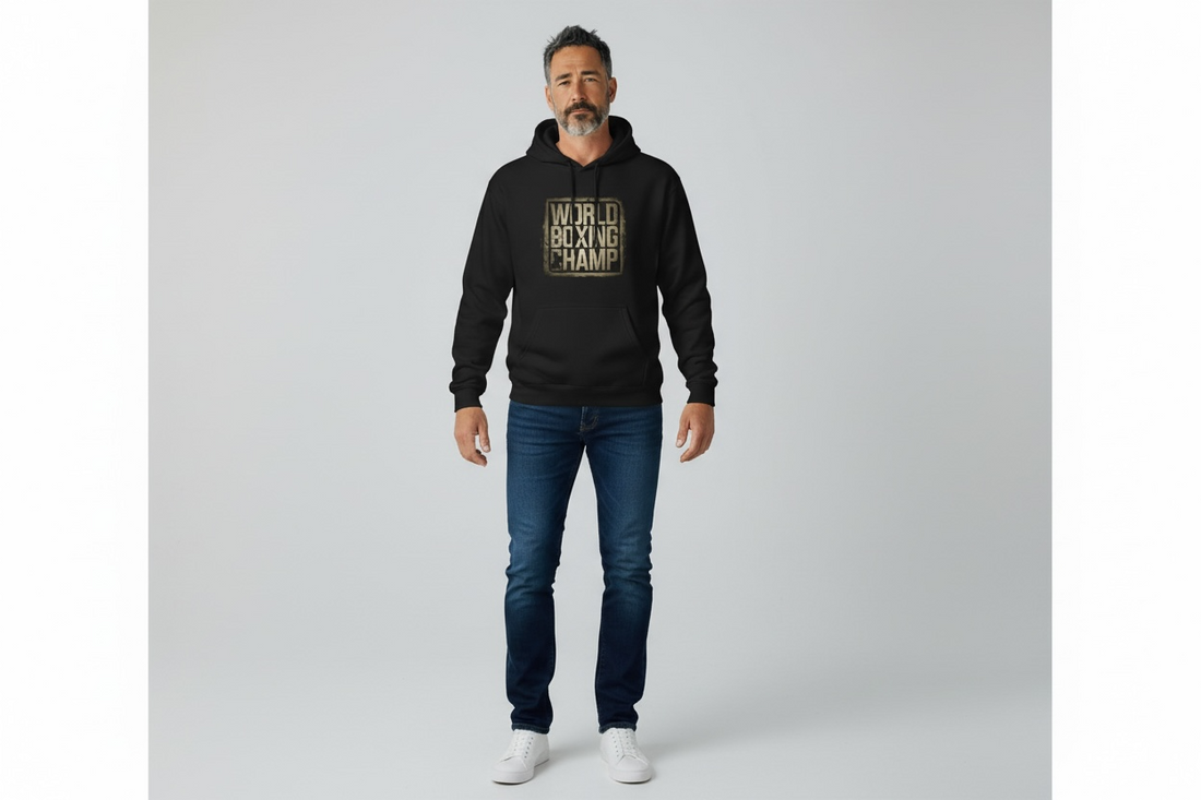 World Champ Boxing Hoodie – 50/50 Cotton-Poly | Medium Fleece Warmth & Durability