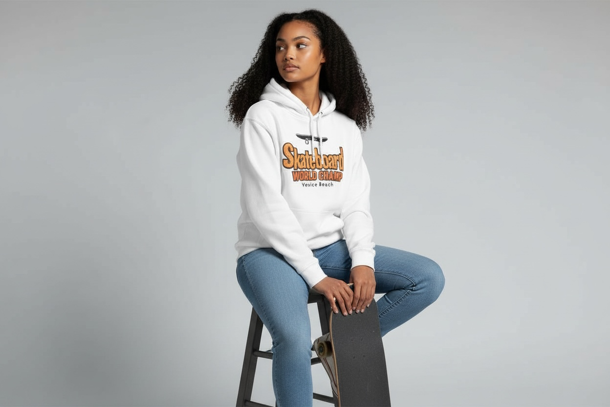 World Champ Skateboard Hoodie – 3-End Fleece Interior + 100% Cotton Exterior (Luxe Hand-Feel)