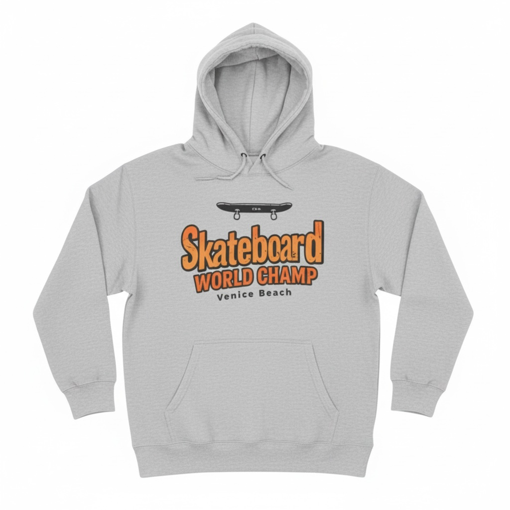 World Champ Skateboard Hoodie – 3-End Fleece Interior + 100% Cotton Exterior (Luxe Hand-Feel)
