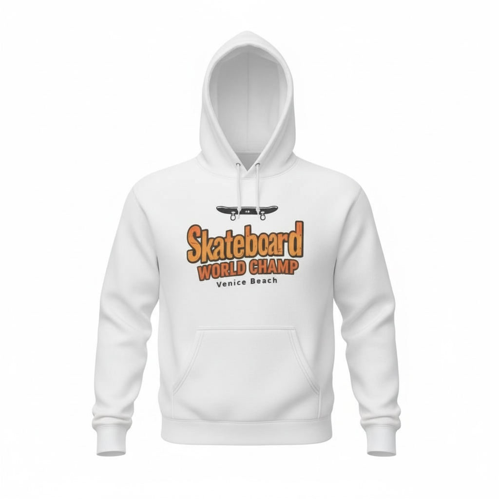World Champ Skateboard Hoodie – 3-End Fleece Interior + 100% Cotton Exterior (Luxe Hand-Feel)