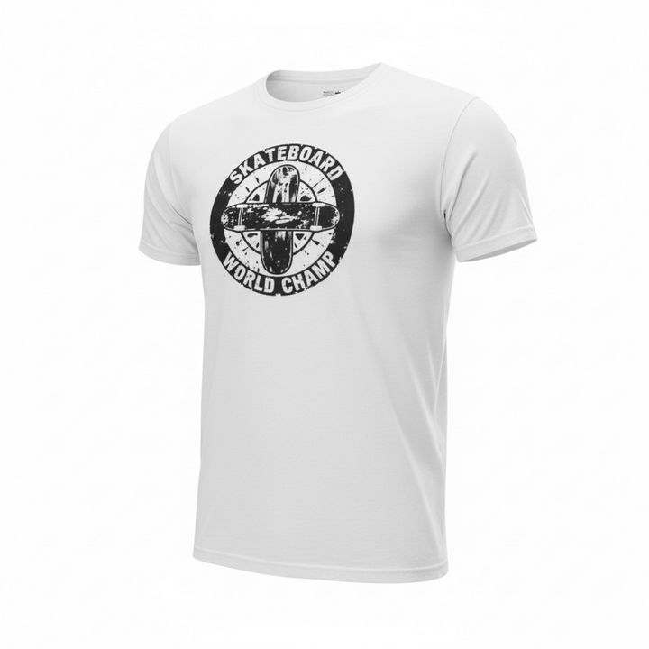 World Champ Skateboard Tee — 100% Combed Ring Spun Cotten